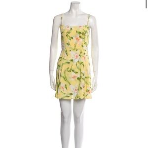 Reformation Yellow Floral Mini Dress